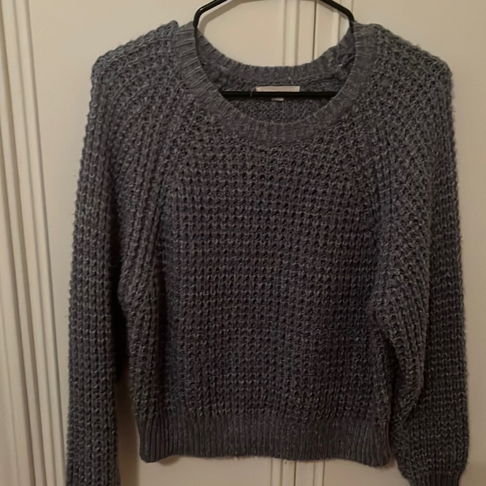 LA Hearts blue cable sweater. Size small. Blue.